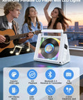 Portable CD Player With Bluetooth And RGB Lights 4000mAh Rechargeable Home Audio Player With Built In Speakers in use, party scene.