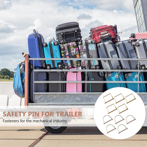 Heavy Duty Square And D Shaped Safety Locking Pins 6x70mm Pack Of 10 Zinc Plated Secure Hitch Connections with luggage trailer