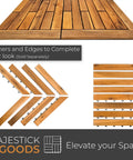 Interlocking Longboard Deck Tiles With Acacia Wood For Outdoor Patios And Walkways Easy Install Raised Base Set Of 6