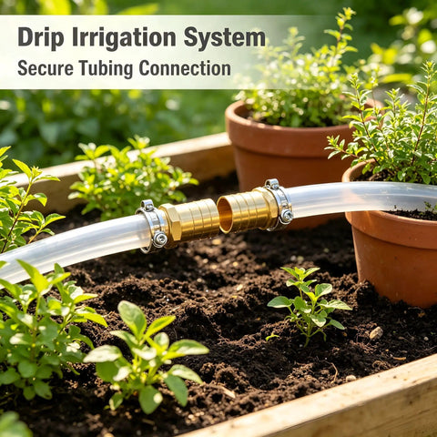 Top Tier 5/8 Hose Barb Fitting Kit With Solid Brass Splice Connectors Plus Stainless Clamps For Fixing Garden Fuel Cooler Or Drip Irrigation Lines Leak Proof And Rust Resistant Soaker Hose Repair Tool You Need, brass hose splice on drip irrigation tubing