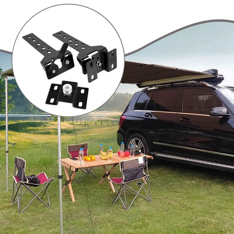 Two-Piece Heavy Duty Stainless Steel Car Canopy Awning Bracket Mounting Clamps With Quick Install Fasteners in outdoor setup