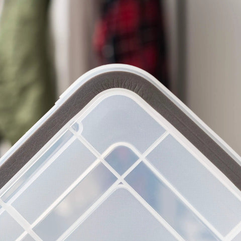 Heavy Duty 47 Quart Plastic Storage Bin Sets With Secure Snap Lids Rock Solid Weatherproof Totes For Kitchen Pantry Closet Organization Airtight Seals Keep Your Stash Bone Dry In This Real Deal 6 Pack Haul
