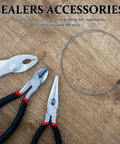 Seal accessories including cutting pliers and a wire for heat shrink film, essential for Heavy Duty Heat Seal Strips For Packaging Machines.