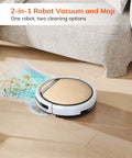 V5s Plus Robot Vacuum And Mop Combo With WiFi App And Alexa Voice Control cleaning hard floors under sofa