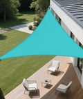 Seventeen By Seventeen By Seventeen Foot Shade Sail Equilateral Triangle Canopy That Blocks 95 Percent UV with permeable 180GSM shade fabric over modern patio