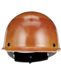 Front view of Skullgard Cap Style Safety Hard Hat With Swing Ratchet Suspension For High Heat Up To 350F Phenolic Resin Non Slotted Cap Standard Tan