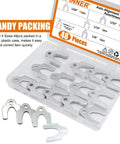 Auto Alignment Body Shim Kit, 48 Pc Universal U Shims Set for camber and body part adjustment, sizes 1/64-1/8 inch, in case