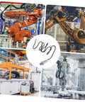 Inductive Proximity Sensor CHE18-8NA-A710 with bracket in industrial automation scenes with robotic arms.