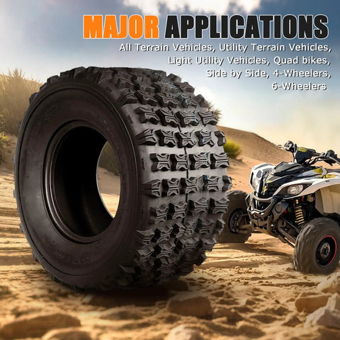 Two Pack 18x9.5-8 ATV UTV Tires For Turf Mud Sand And Trail Off Road Adventures 4PR Tubeless Heavy Duty All Terrain Performance 18x9.5x8 Size Ideal For ATV And UTV Traction On Turf Mud Sand And Trails Farm And Yard Use