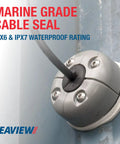 Retrofit Cable Gland Seal For Boats Marine Grade Waterproof Cable Pass Through No Rewire Needed Snaps Onto Existing Cables CG30PG2 Grey Plastic installed