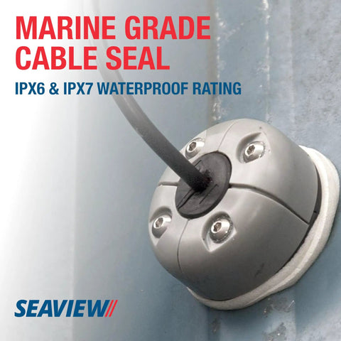 Retrofit Cable Gland Seal For Boats Marine Grade Waterproof Cable Pass Through No Rewire Needed Snaps Onto Existing Cables CG30PG2 Grey Plastic installed