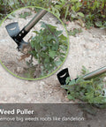 58 Inch Long 2 In 1 Weed Remover Tool Puller Rake And Garden Hoe For Easy Manual Weeding In Gardens Yards Patios Lawns And Paved Areas A Versatile All In One Weeding Tool For Tough Roots, steel tool removing weeds
