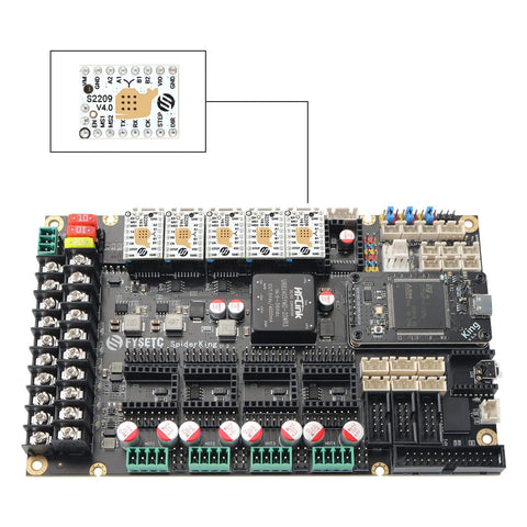 Whisper Quiet TMC2209 V4.0 Stepper Driver Kit With Heatsinks UART Mode 5 Pack on electronic circuit board