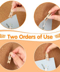 100 Piece Natural Wood Push Pin Clip Set Includes Clear Tube To Tidy Up Papers And Memos No Fuss Thumb Tacks for bulletin board use.