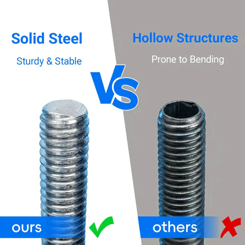 Comparison of solid steel and hollow screw jack for Four Pack 18 Inch Adjustable Leveling Jacks For Baker Style Scaffolding