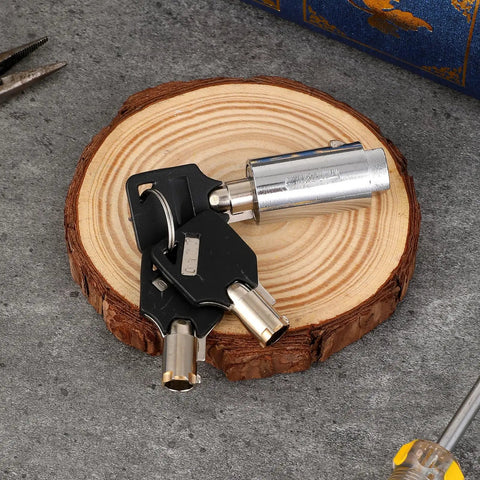 Vending Machine Tubular Lock Set With Cylinder Lock And 3 Keys on wood slice, for snack machines, high security replacement