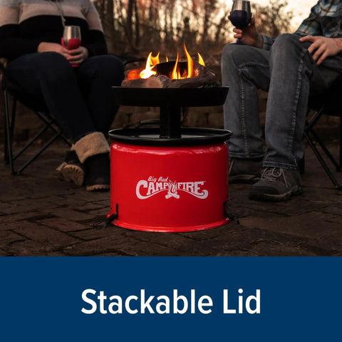Big Red Portable Propane Campfire Pit Tabletop Heater For Camping And Tailgating, 13.25 Inch Fire Bowl in use outdoors