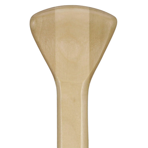 Close-up of ergonomic grip on 2.5 Foot Wooden Canoe Paddle With Ergonomic Grip And Premium Wood Construction Varnished Protective Finish