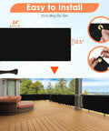 Privacy Fence Screen 4 By 50 Feet Heavy Duty Knitted Net With Reinforced Bindings Brass Grommets And Cable Ties Black Outdoor Garden Windscreen on balcony