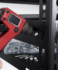 All In One Aluminum Rivet Kit With 190 Pieces In 8 Sizes, Blind Rivets For Metal, Organized Storage Box, in use with red rivet tool
