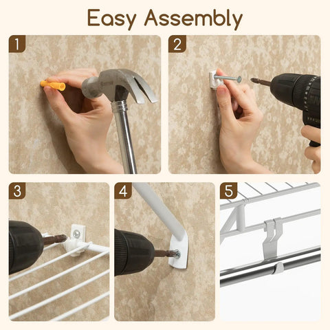 Kick Floor Clutter To The Curb With These Heavy Duty Wall Mounted Closet Shelves Featuring A Ventilated Metal Wire Rack And Sturdy Hanging Rod For Seamless Vertical Organization Setup