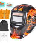 Welding True Color Auto Darkening Helmet With Adjustable Shade Range 4 To 9 To 13 For TIG MIG ARC Welder Mask, gloves, and accessories