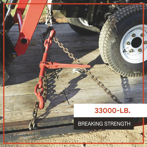 Heavy Duty Ratchet Load Binder for 3/8 In. or 1/2 In. Chain With 9200-Lb. WLL and 33000-Lb. Break Strength to Lock Down Cargo Like A Boss Keeping Your Gear Rock Solid While You Hit The Road