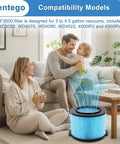 Replacement Filter Pack For Three To Four And A Half Gallon Shop Vacuums With Three Layer H11 Filtration displayed in a living room