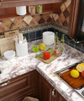 Kitchen with Marble Peel And Stick Wallpaper White And Brown Easy Peel Self Adhesive Vinyl Contact Paper Waterproof Covering