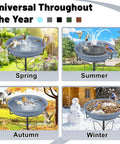 Outdoor Bird Bath That Doubles As A Feeder, Freestanding Garden Birdbath With Removable Bowl, suitable for all seasons