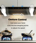 30 Inch Under Cabinet Range Hood With 750 CFM Power, Three Speed Gesture Sensing And Touch Control feature in kitchen setting