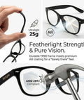 Heavy Duty Photochromic Safety Glasses With ANSI Z87 Approval, side view highlighting TR90 frame and AR coating.
