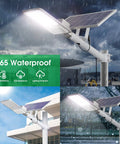 500W Solar Parking Lot Lights Outdoor Flood Lighting 18000LM Dusk to Dawn Remote Control 6000K Cool White High Brightness