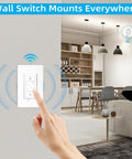Hand operating Smart Dimmer Kit With Two Remotes And One Receiver, Alexa Compatible for LED, CFL, ceiling pendant in modern room