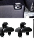 Audi Sun Visor Clip Replacement For Q5 And More ABS black clips installed in car, showing two clips and tool, fits A1 A3 A4 A5.