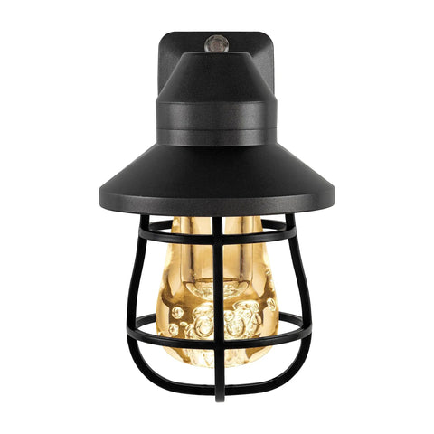Vintage LED Night Light Plug In Dusk To Dawn Sensor For Farmhouse Decor Black with 2200K warm glow