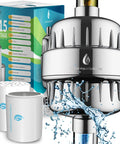 15 Stage Shower Filter With 2 Cartridges Removes Chlorine And Heavy Metals KDF-55 Activated Carbon Calcium Sulfite Chrome Showerhead Purifier