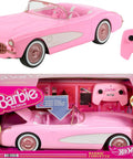 Remote Control Corvette Toy Car From Barbie Movie with full function RC, pink design, open trunk, front seats for two Barbie dolls.