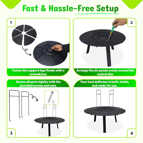 Heat Deflector For Fire Pit Fits Solo Stove Bonfire And Other 19.5 Inch Pits Stainless Steel Shield With Lifting Handle setup steps