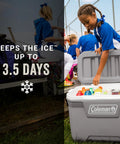 Child opening Classic Series Insulated Portable Cooler With Leak Resistant Build Keeps Ice For Days, huge capacity