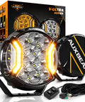 Side Shooter LED Light Bar, 5 Inch 172W Offroad Lights Pods 20400LM, Dual Color Amber DRL And Spotlight, with covers