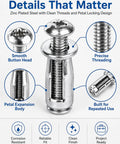 Kickstart Your Shop Grind With This Tough Button Rivet Locking Nut Assortment Featuring Solid Zinc Plated Steel Petal Expanding Fasteners For Zero Drama Furniture And Panel Fixes Using M4 M5 M6 Threads, detailed view of a zinc plated steel button rivet.