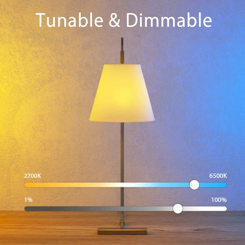 Lamp with tunable and dimmable light from Candelabra E12 Smart Bulbs 5W 400lm LED RGB Color Changing, Dimmable Tunable White
