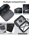 Go-To Carry On Luggage Duffel Bag For Travel, Weekender Tote Underseat 25L to 35L showing multiple compartments and mesh pocket