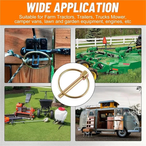 Wide application of Beefed Up Heavy Duty Trailer Pin Set 50 pcs Lynch Pins for 3 point hitch with various equipment images