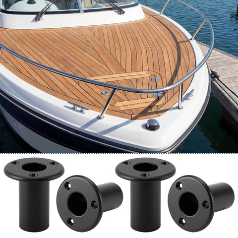 Four Pcs Folding Pontoon Ladder Insert Plugs For 1 Inch Tubes Removable Dock Mounting Hardware on a boat deck