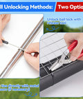 Unlock and cut ties with Heavy Duty Stainless Steel Cable Tie Gun Kit With 304 Zip Ties For Outdoor Use Includes Three Tie Sizes.
