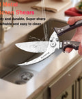 Heavy Duty Poultry Shears For Chicken And Turkey Stainless Steel Kitchen Scissors held near sink demonstrating water resistance