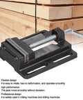 Mini Bench Vise 6.1 By 5.5 Inch Cast Iron Drill Press Vise With 180 Degree Rotatable Workbench Clamp and Stable Jaw beside wood stacks