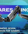 Heavy Duty Monitor Arm for 24 to 57 Inch Screens, showing a close-up of the adjustable joint for unique positioning.